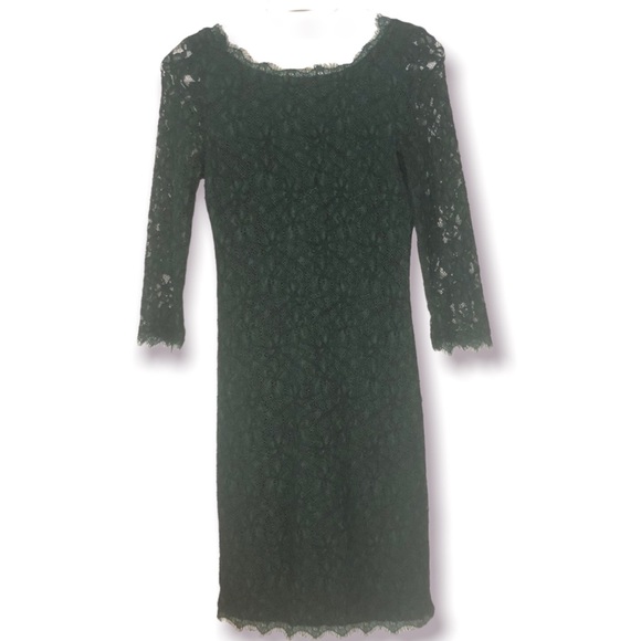 Aritzia Babaton Hunter Green Rafael Lace Dress 0 - Picture 7 of 11